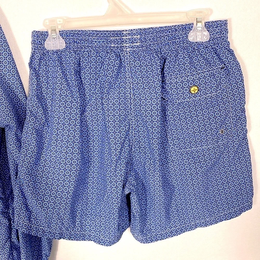 Luca RODA at The Beach (Italian Luxury Brand - Luca Roda) Blue patterned apparel